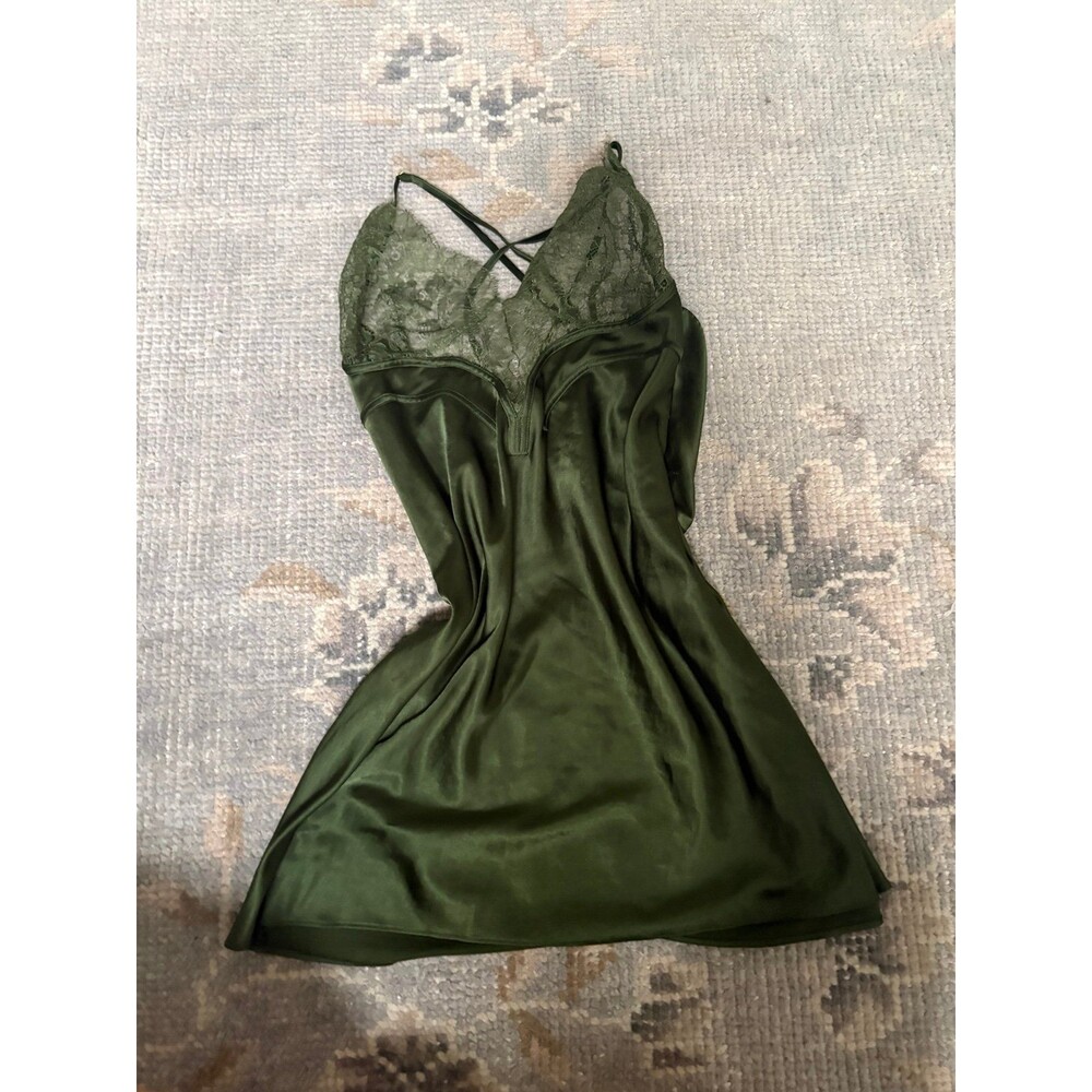 Dark Green Victoria’s Secret Lace Slip Dress